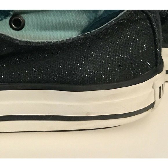 Converse All Star Chuck Taylor Low Top Sneakers Shoes Girls 13 Blue Glitter - Picture 8 of 12